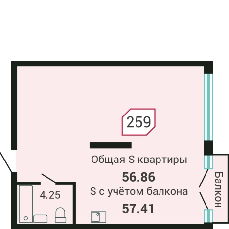 Купить однокомнатную квартиру в районе Советский в Владивостоке. Вариант № 72198, 0, площадь -  квм, цена 11252115 рублей