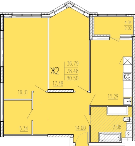 Купить двухкомнатную квартиру на вторичке в ЖК Жилой комплекс "Акварель" в Пензе. Вариант № 67533, 0, площадь -  квм, цена 6971300 рублей