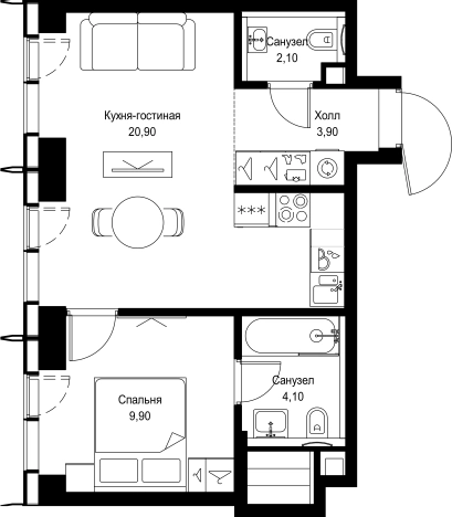 Купить однокомнатную квартиру у метро Мякинино в Москве. Вариант № 9940860, 0, площадь -  квм, цена 20068199 рублей
