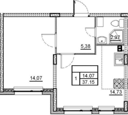 Купить однокомнатную квартиру на улице Кутышева в Ленинградской области. Вариант № 4034877, 0, площадь -  квм, цена 5086400 рублей