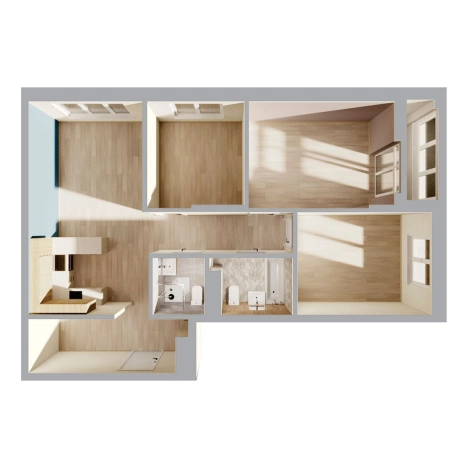 Купить трехкомнатную квартиру в ЖК "7Я" в Владивостоке. Вариант № 9769295, 2, площадь -  квм, цена 18748000 рублей