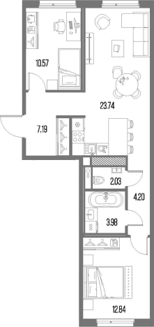 Купить трехкомнатную квартиру в ЖК Legenda Васильевского в Санкт-Петербурге. Вариант № 4837858, 0, площадь -  квм, цена 22407242 рублей