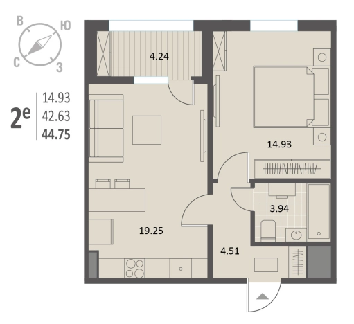 Купить однокомнатную квартиру в ЖК Инстеп. Краснознаменная в Воронеже. Вариант № 7677155, 0, площадь -  квм, цена 9129000 рублей