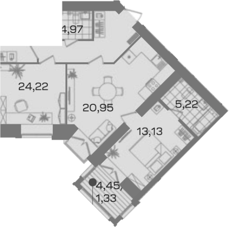 . Вариант № 4035780, 0, площадь - 94.47 квм, цена 33112000 рублей