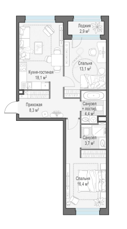 Купить трехкомнатную квартиру в новостройках на улице Щербакова в Мытищах. Вариант № 166106, 0, площадь -  квм, цена 13650000 рублей