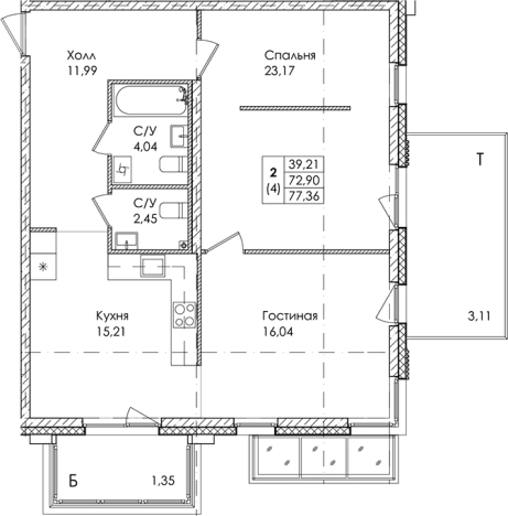 Купить трехкомнатную квартиру в новостройках в ЖК Лисино в Санкт-Петербурге. Вариант № 6862908, 0, площадь -  квм, цена 23170000 рублей