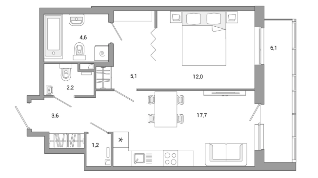 Купить двухкомнатную квартиру в новостройках в ЖК OKLA в Санкт-Петербурге. Вариант № 8165017, 0, площадь -  квм, цена 12280630 рублей