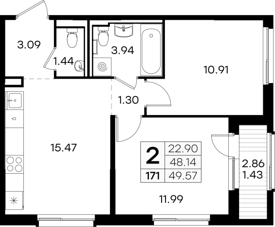 Купить квартиру в ЖК GloraX Новинки в Нижегородской области. Вариант № 137889, 0, площадь -  квм, цена 7849999 рублей