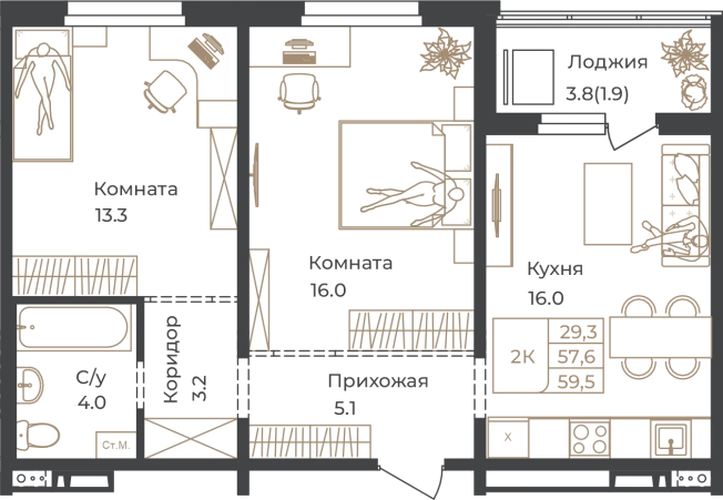 Купить двухкомнатную квартиру на улице Пролетарская в Алтайском крае. Вариант № 7628347, 0, площадь -  квм, цена 10412500 рублей