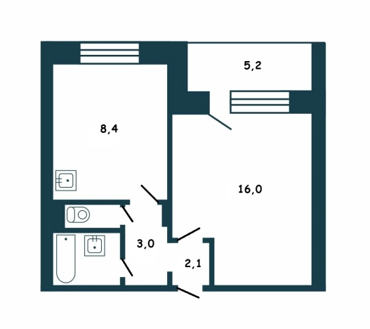 Купить однокомнатную квартиру на улице Береговая в Новосибирской области. Вариант № 10461312, 7, площадь -  квм, цена 3500000 рублей