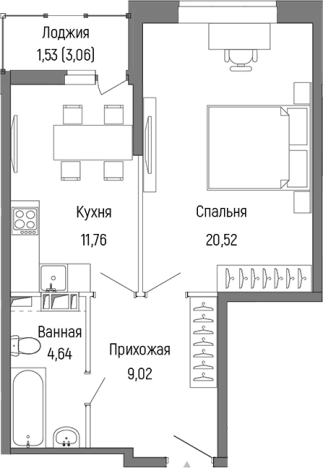 Купить однокомнатную квартиру в ЖК Riga Hills (Рига Хиллс) в Московской области. Вариант № 138967, 0, площадь -  квм, цена 8773600 рублей