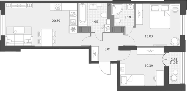 Купить трехкомнатную квартиру у метро Елизаровская в Санкт-Петербурге. Вариант № 7851141, 0, площадь -  квм, цена 19368527 рублей