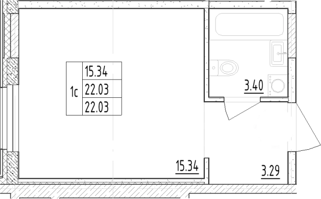 . Вариант № 6209829, 0, площадь - 22.03 квм, цена 5391953 рублей
