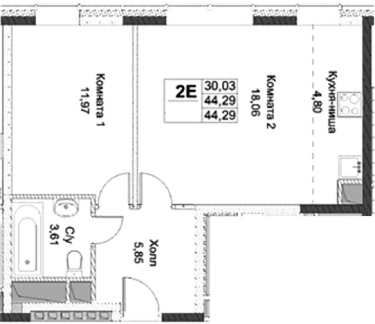 Купить двухкомнатную квартиру в районе Северный в Москве. Вариант № 85616, 0, площадь -  квм, цена 13009500 рублей