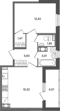 Купить двухкомнатную квартиру в Сертолове. Вариант № 7266133, 0, площадь -  квм, цена 7166595 рублей