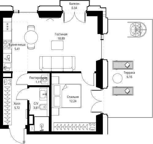 Купить однокомнатную квартиру в новостройках у метро Давыдково в Москве. Вариант № 10354525, 0, площадь -  квм, цена 43480800 рублей