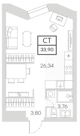 Купить Студию в ЖК Insider в Москве. Вариант № 78512, 0, площадь -  квм, цена 18645000 рублей
