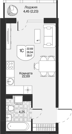 Купить квартиру в ЖК Охтинские высоты в Ленинградской области. Вариант № 7261409, 0, площадь -  квм, цена 6335424 рублей