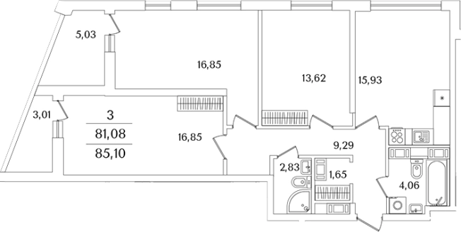 Купить трехкомнатную квартиру в районе Невский в Санкт-Петербурге. Вариант № 6832549, 0, площадь -  квм, цена 22582521 рублей