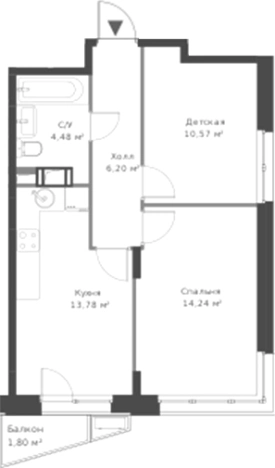 Купить двухкомнатную квартиру в новостройках у метро Парнас в Сертолове. Вариант № 6057577, 0, площадь -  квм, цена 7892501 рублей