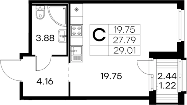 Купить Студию в ЖК GloraХ Парголово в Санкт-Петербурге. Вариант № 4807178, 0, площадь -  квм, цена 6939999 рублей