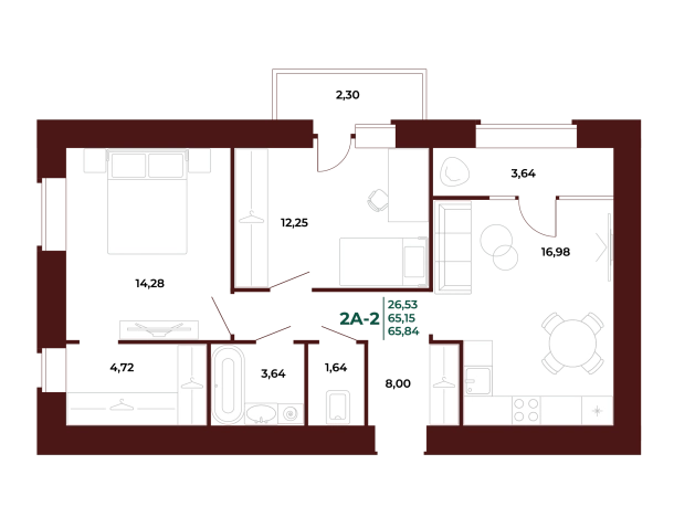 Купить двухкомнатную квартиру в новостройках в ЖК Жилой комплекс "Арбери" в Пензе. Вариант № 418738, 0, площадь -  квм, цена 8181960 рублей