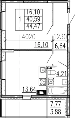 Купить квартиру в ЖК Высота в Ленинградской области. Вариант № 9096376, 0, площадь -  квм, цена 6270800 рублей
