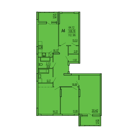 Купить многокомнатную квартиру в новостройках в районе Железнодорожный в Пензе. Вариант № 82359, 0, площадь - квм, цена 9293219 рублей