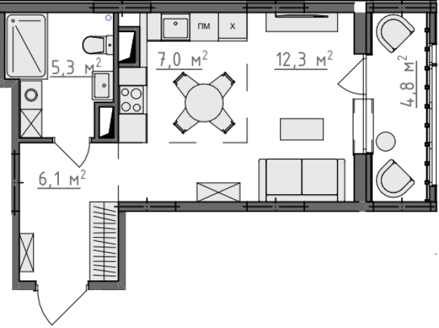 Купить Студию в новостройках в Владимирской области. Вариант № 155737, 0, площадь -  квм, цена 3784800 рублей
