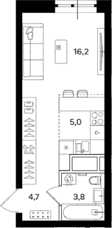 Купить Студию в ЖК Мангазея на Речном в Москве. Вариант № 5505842, 0, площадь -  квм, цена 16136700 рублей