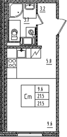 Купить Студию на улице Товарищеский проспект в Санкт-Петербурге. Вариант № 7572845, 0, площадь -  квм, цена 6884880 рублей