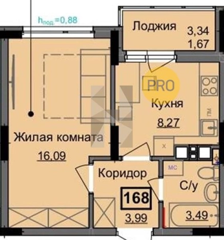 Купить однокомнатную квартиру в новостройках на улице Парковая в Ижевске. Вариант № 71543, 0, площадь -  квм, цена 2970000 рублей