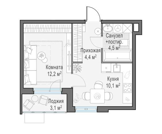 Купить однокомнатную квартиру на вторичке в ЖК Новое Пушкино в Пушкине. Вариант № 165802, 0, площадь -  квм, цена 5650000 рублей