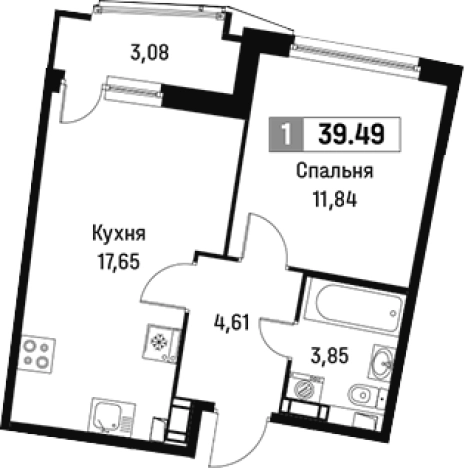 Купить двухкомнатную квартиру в Мурине. Вариант № 6213409, 0, площадь -  квм, цена 6933960 рублей