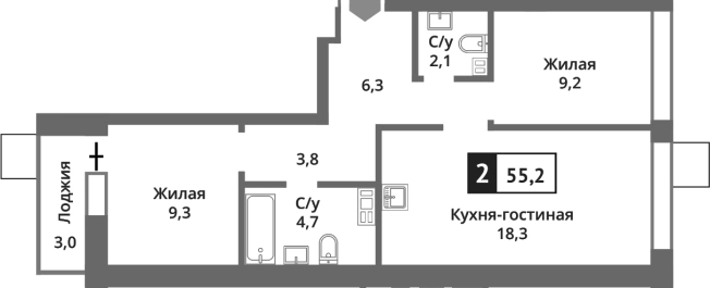 Купить трехкомнатную квартиру в Микрорайоне Новые Химки, Химки в Химках. Вариант № 111977, 0, площадь -  квм, цена 9923229 рублей