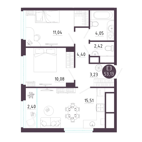 Купить квартиру в новостройках в ЖК "Крылья" в Рязани. Вариант № 124561, 0, площадь -  квм, цена 6692786 рублей