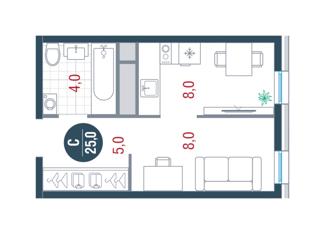 Купить Студию в ЮАО в Москве. Вариант № 8923895, 0, площадь -  квм, цена 10537250 рублей