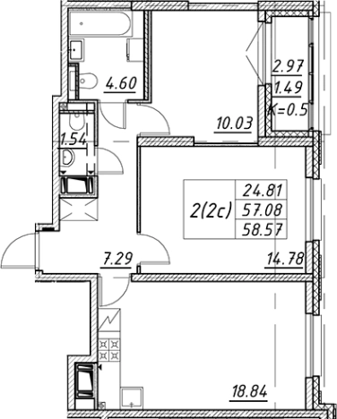 Купить трехкомнатную квартиру у метро Елизаровская в Санкт-Петербурге. Вариант № 7850415, 0, площадь -  квм, цена 17929214 рублей