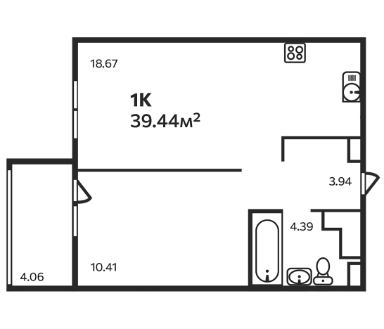 Купить однокомнатную квартиру на улице Малая Каменная в Выборге. Вариант № 7828146, 0, площадь -  квм, цена 5718800 рублей