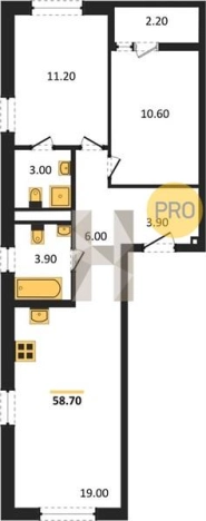 Купить двухкомнатную квартиру в ЖК Покровский в Ижевске. Вариант № 68603, 0, площадь -  квм, цена 4378640 рублей