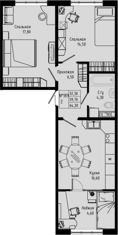 Купить трехкомнатную квартиру в Коммунаре. Вариант № 8470029, 0, площадь -  квм, цена 9113000 рублей