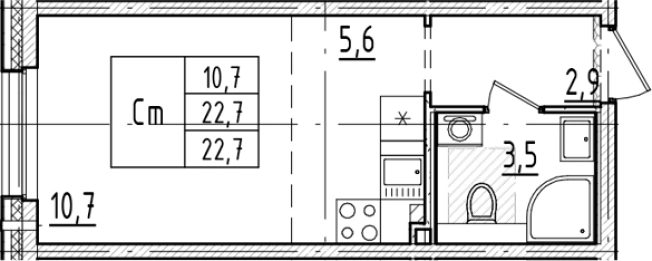 Купить Студию в ЖК Большая Охта в Санкт-Петербурге. Вариант № 6244471, 0, площадь -  квм, цена 7860692 рублей