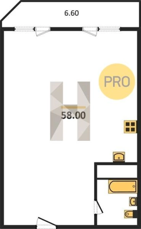 . Вариант № 72304, 0, площадь - 58 квм, цена 5626000 рублей