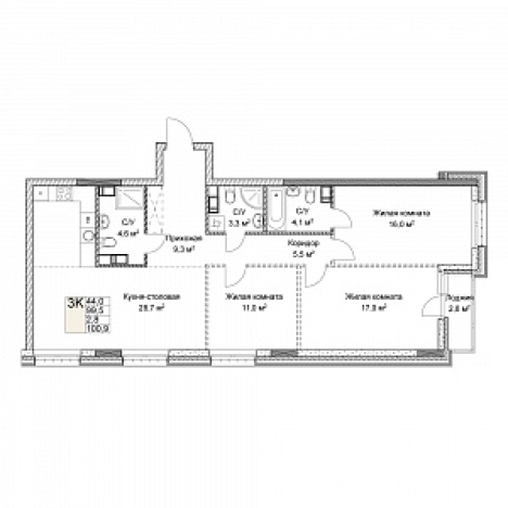 Купить трехкомнатную квартиру на улице Германа Лопатина в Нижнем Новгороде. Вариант № 139469, 0, площадь -  квм, цена 27846180 рублей