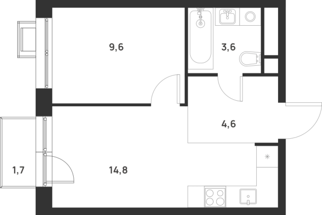 Купить однокомнатную квартиру на улице Разведчика Дейча в Москве. Вариант № 10013096, 0, площадь -  квм, цена 14347120 рублей