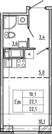 Купить Студию в новостройках у метро Ладожская в Санкт-Петербурге. Вариант № 6243495, 0, площадь -  квм, цена 7923800 рублей