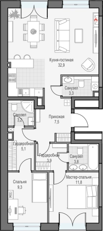 Купить трехкомнатную квартиру в новостройках на улице Академика Королёва в Москве. Вариант № 63556, 0, площадь - квм, цена 58080000 рублей