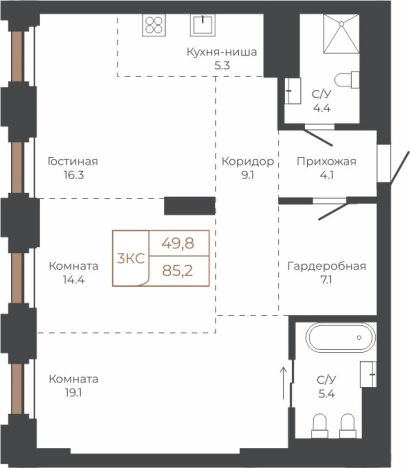 Купить квартиру в Барнауле. Вариант № 6841252, 0, площадь -  квм, цена 22388130 рублей
