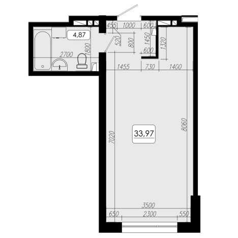 Купить однокомнатную квартиру в Приморском крае. Вариант № 6802056, 0, площадь -  квм, цена 7677220 рублей
