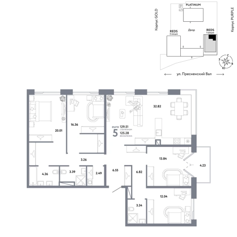 Купить четырехкомнатную квартиру в ЖК Republic в Москве. Вариант № 10442418, 0, площадь -  квм, цена 118973800 рублей